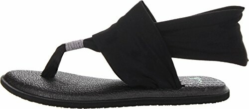 Black sandal with ankle wrap and flat sole