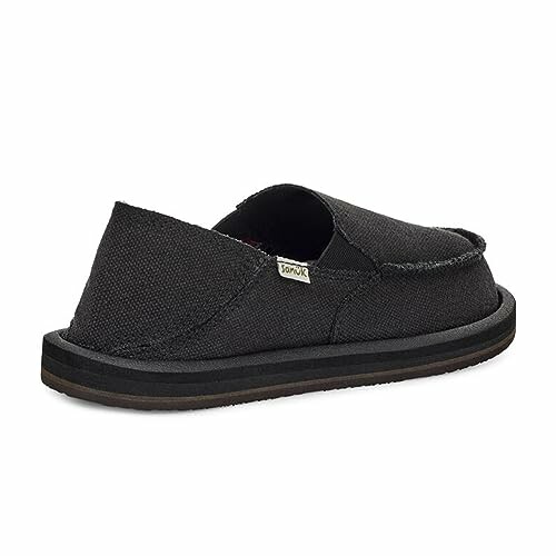 Black slip-on shoe with a soft sole