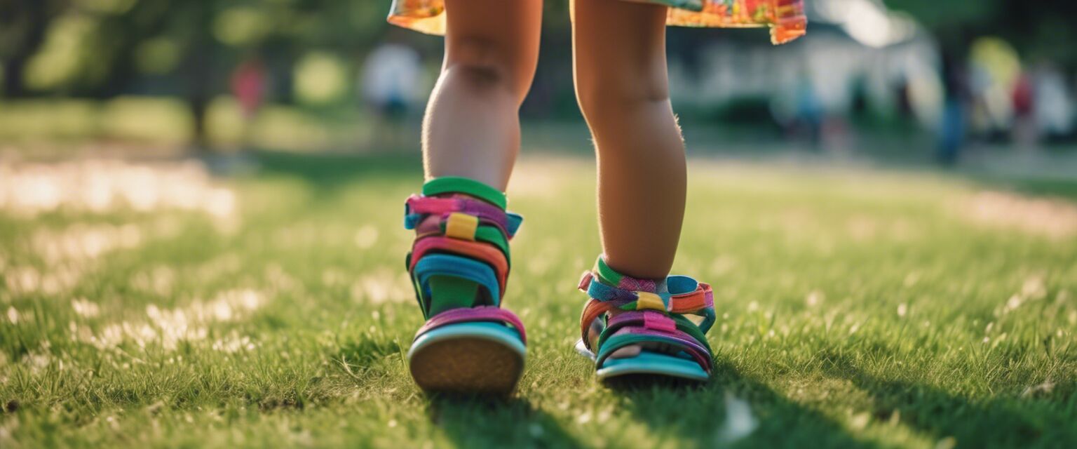 Close-up of a child wearing Sanuk sandals