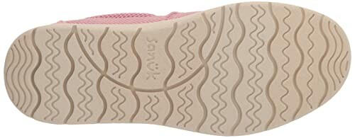 Pink sandal sole with wavy pattern and logo