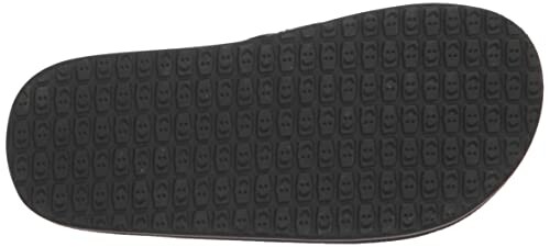 Rubber sandal sole with smiley face pattern.