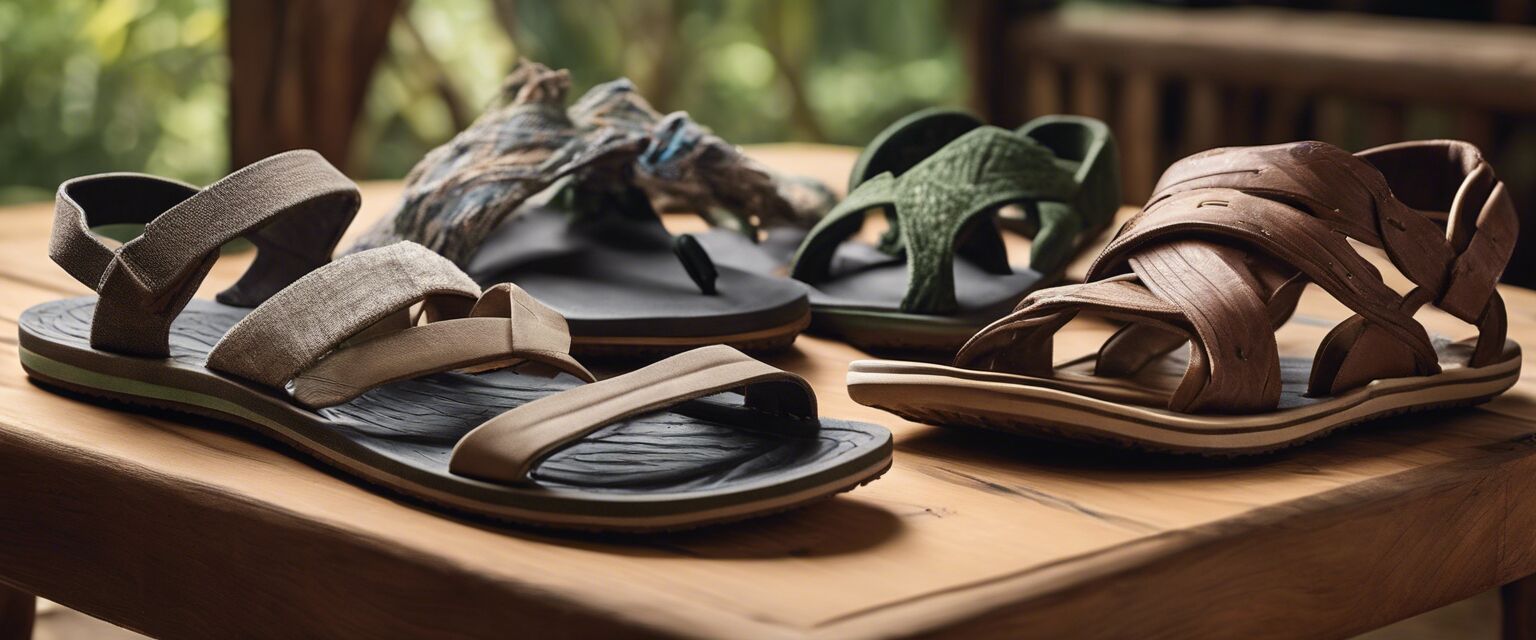 Different models of Sanuk sandals