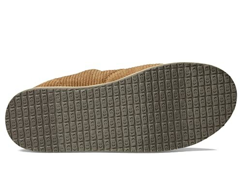 Bottom view of a shoe with textured sole pattern